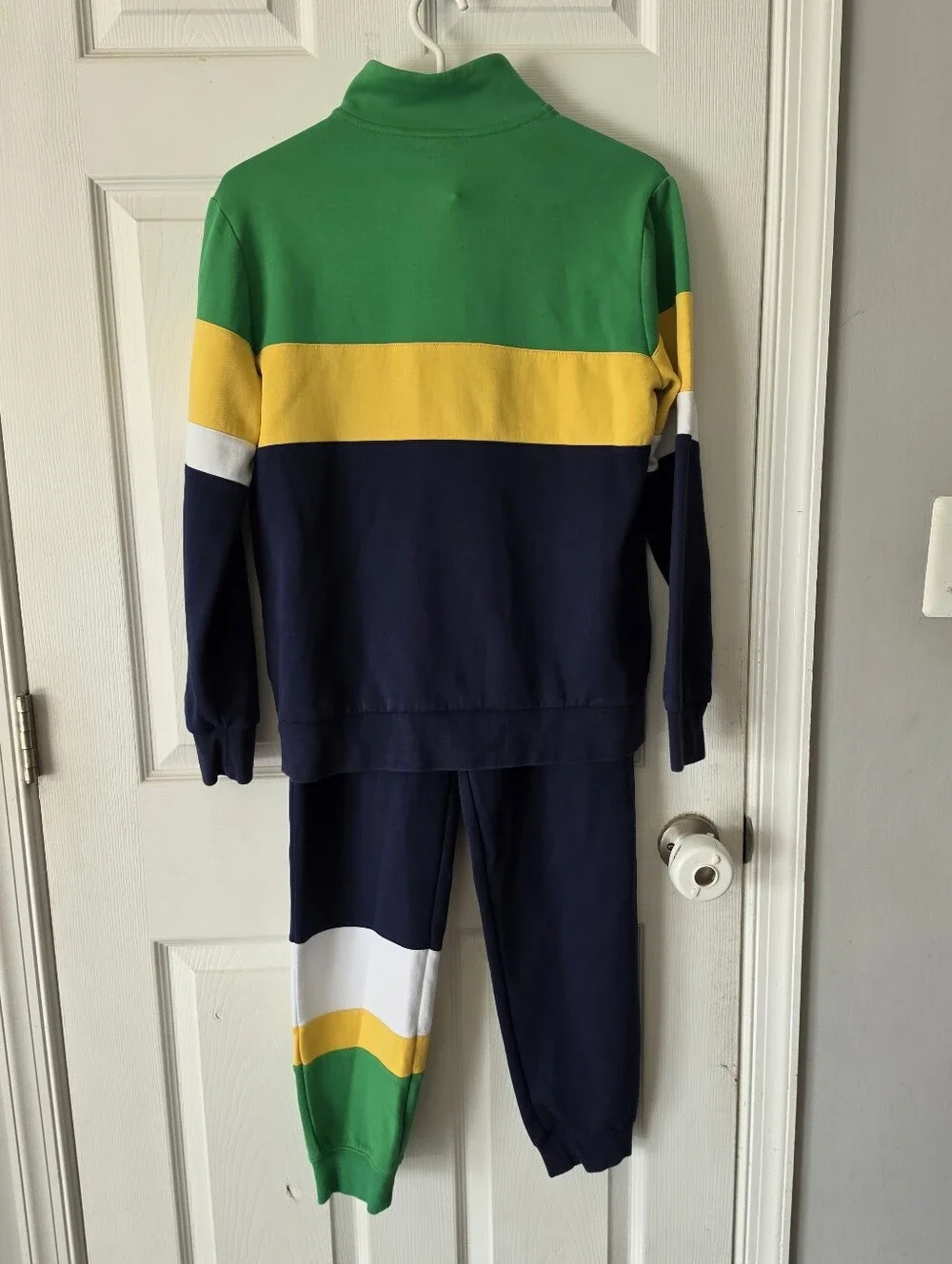 Polo Ralph Lauren Double-Knit Quarter-Zip Sweatshirt And Jogger Set Size Large L